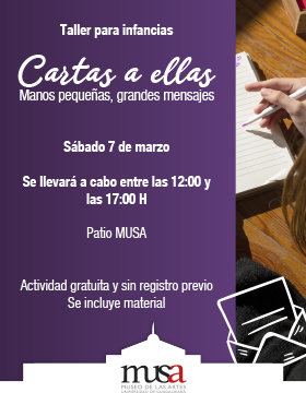 Cartel Taller: Cartas a ellas. Manos pequeñas, grandes mensajes