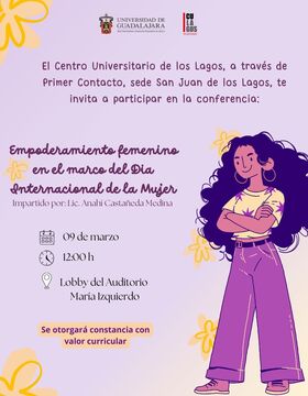 Cartel de Conferencia: Empoderamiento femenino