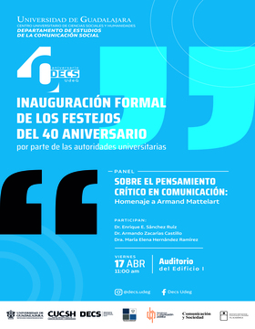 Cartel de Panel: Sobre el pensamiento crítico en comunicación: Homenaje a Armand Matterlart