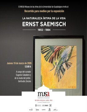 Cartel de Recorrido para medios por la exposición: La naturaleza íntima de la vida. Ernst Saemisch (1902-1984)