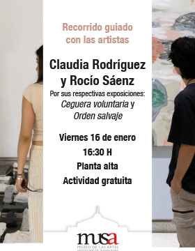 Cartel del Recorrido guiado por las exposiciones: Ceguera voluntaria y Orden salvaje 