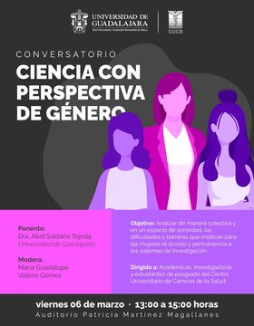 Cartel de Conversatorio: Ciencia con perspectiva de género