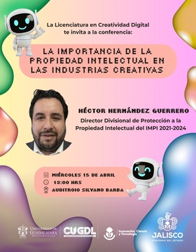 Cartel de la Conferencia: La importancia de la propiedad intelectual en las industrias creativas