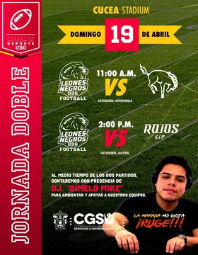 Cartel de Jornada doble de futbol americano