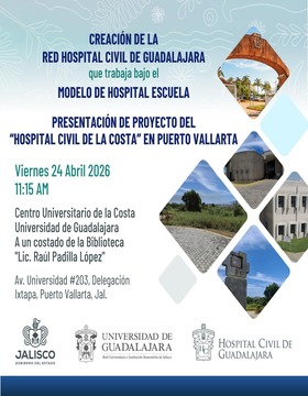 Cartel de Presentación del proyecto del "Hospital Civil de la Costa" en Puerto Vallarta