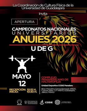 Cartel de Apertura de los Campeonatos Nacionales Universitarios ANUIES 2026