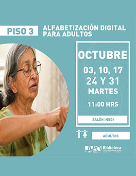 Cartel de Alfabetización digital para adultos