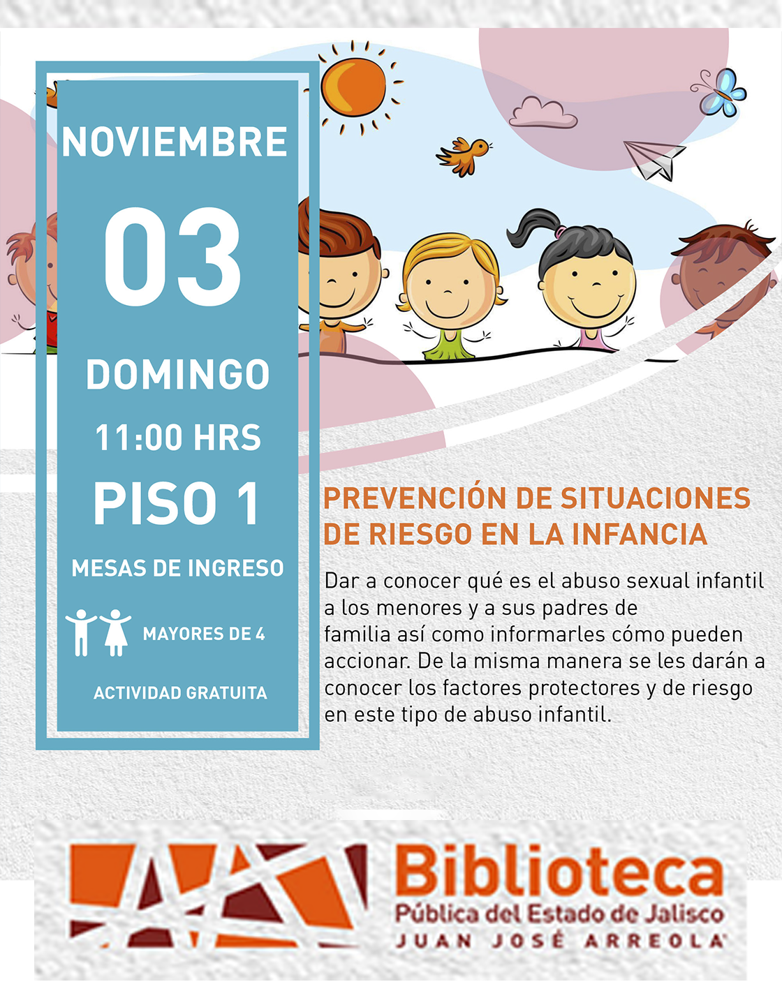 Cartel de la Prevención de situaciones de riesgo en la infancia