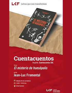 Cartel del Cuentacuentos. Título: El misterio de huesópolis