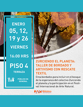 Cartel de Zurciendo el planeta: Taller de bordado y artivismo con rescate textil
