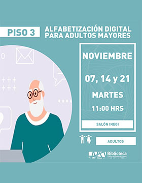 Cartel de Alfabetización digital para adultos
