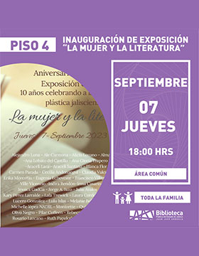 Cartel de la Inauguración de la exposición: “La mujer y la literatura”