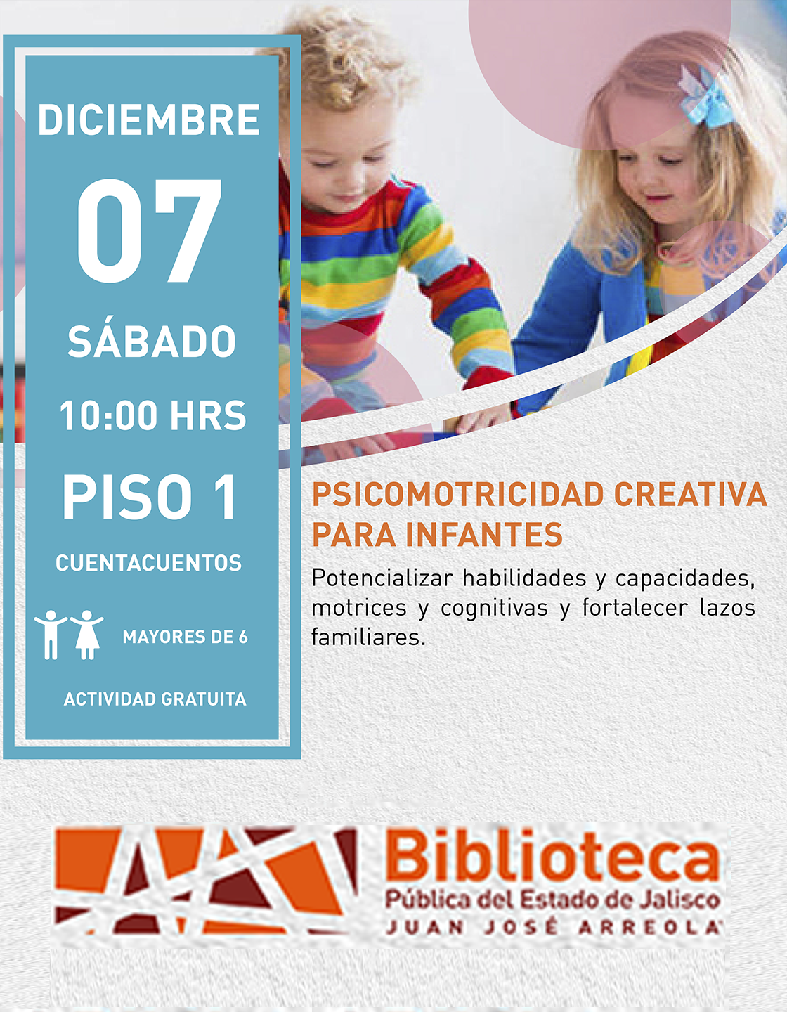 Cartel de Psicomotrocidad creativa para infantes