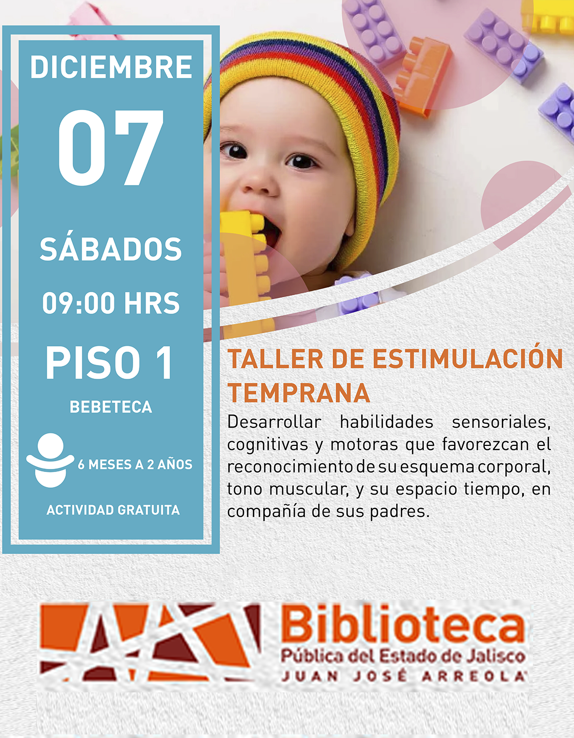 Cartel del Taller de estimulación temprana