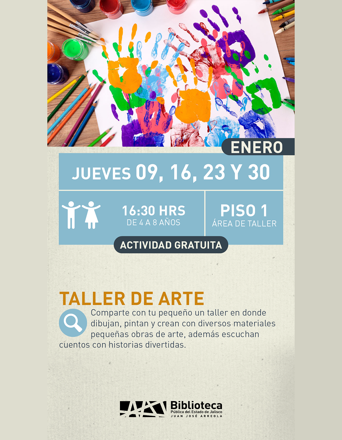 Cartel del taller de arte