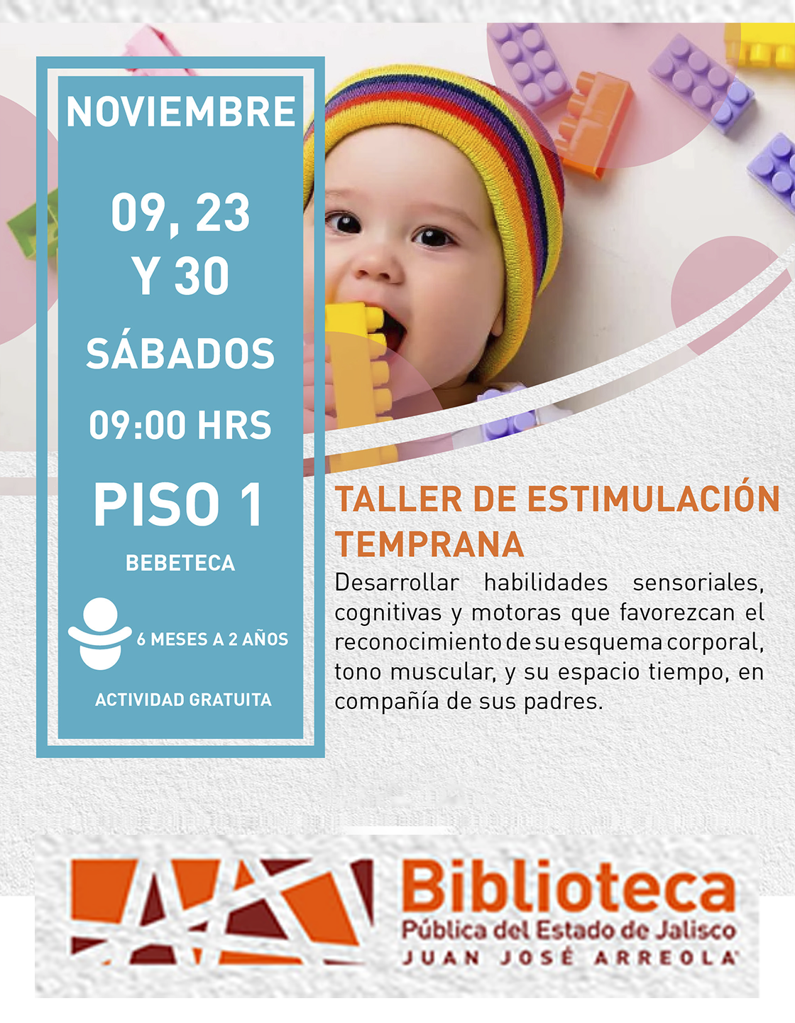 Cartel del Taller de estimulación temprana