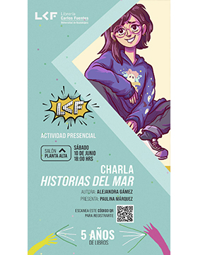 Grafico de la Charla. Título: Historias del mar