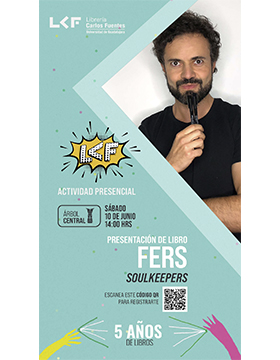 Grafico de la Presentación de libro. Título: Soulkeepers