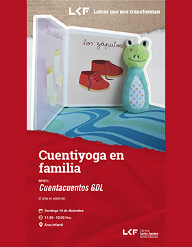 Cartel del Cuentiyoga mamá, papá y bebé