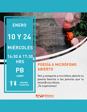 Cartel de Poesía a micrófono abierto