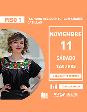 Cartel de “La hora del cuento” con Anabel Casillas