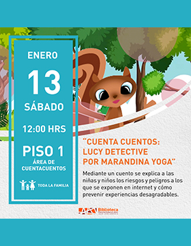 Cartel de Cuenta cuentos: Lucy detective por Marandina Yoga