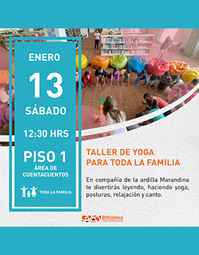 Cartel del Taller de yoga para toda la familia