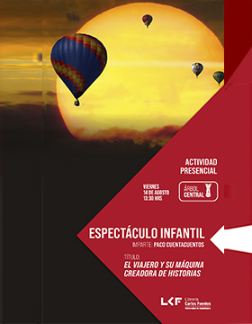 Espectáculo infantil.  Título: El viajero y su máquina creadora de historias