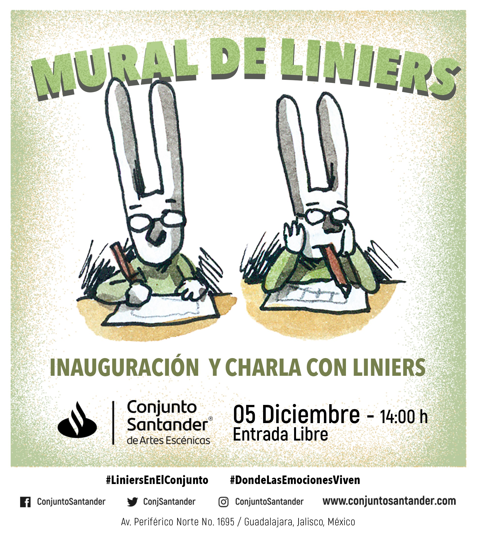 Mural de Liniers. Charla con el historietista, ilustrador, pintor y editor argentino Liniers e inauguración del mural en el que plasmará todo el talento y creatividad que lo han convertido en uno de los artistas gráficos más importantes de América Latina.