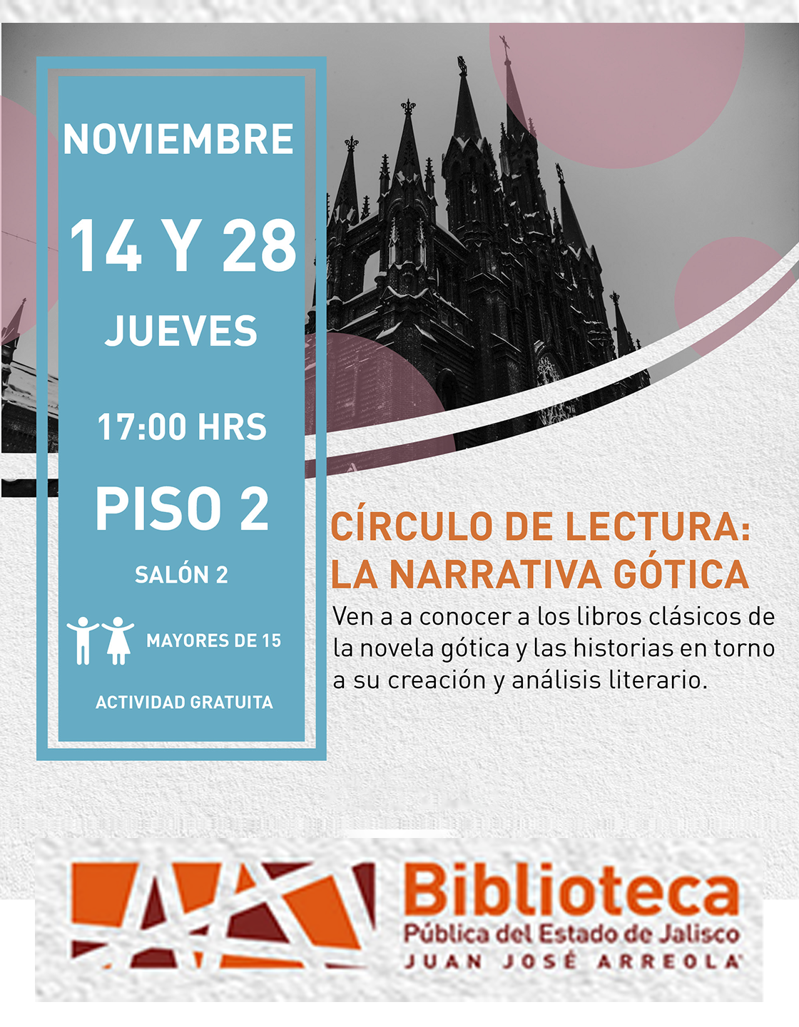 Cartel del Círculo de lectura: La narrativa gótica