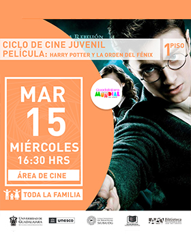 Ciclo de cine juvenil.  Película: “Harry Potter y la orden del Fénix”.