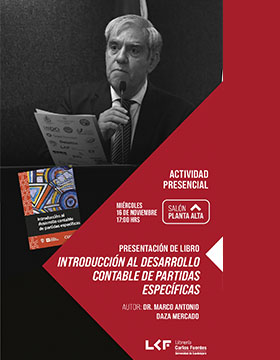 Presentación del libro.  Título: Introducción al desarrollo contable de partidas específicas.