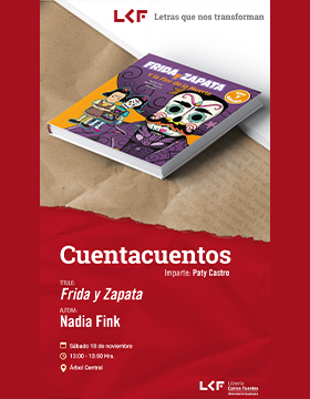 Cartel del Cuentacuentos. Título: Frida y Zapata