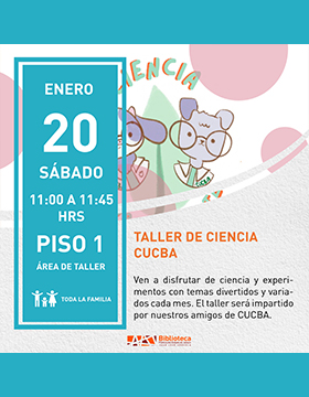 Cartel del Taller de ciencia CUCBA