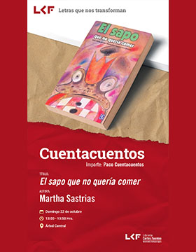 Cartel del Cuentacuentos. Título: El sapo que no quería comer