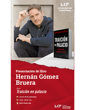 Cartel de la Presentación de libro. Título: Traición en palacio