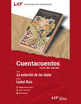 Cartel del Cuentacuentos. Título: La estacion de las hojas