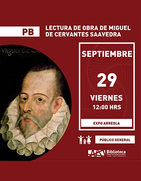 Cartel de la Lectura de obra de Miguel de Cervantes Saavedra