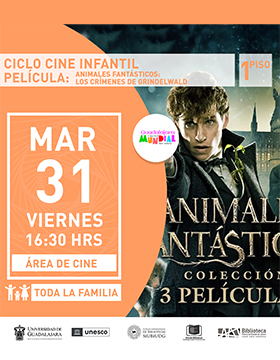 Ciclo de cine juvenil.  Película: “Animales fantásticos. Los crímenes de Grindelwald”.