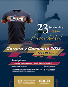 Cartel de la Carrera y caminata CUCEI 2023