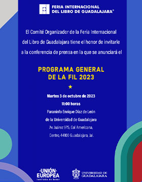  Cartel de la conferencia de prensa del programa general de la FIL