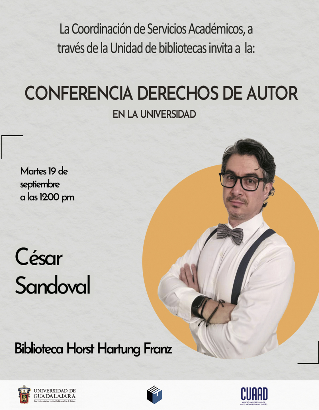 Cartel de la Conferencia Derechos de autor en la universidad