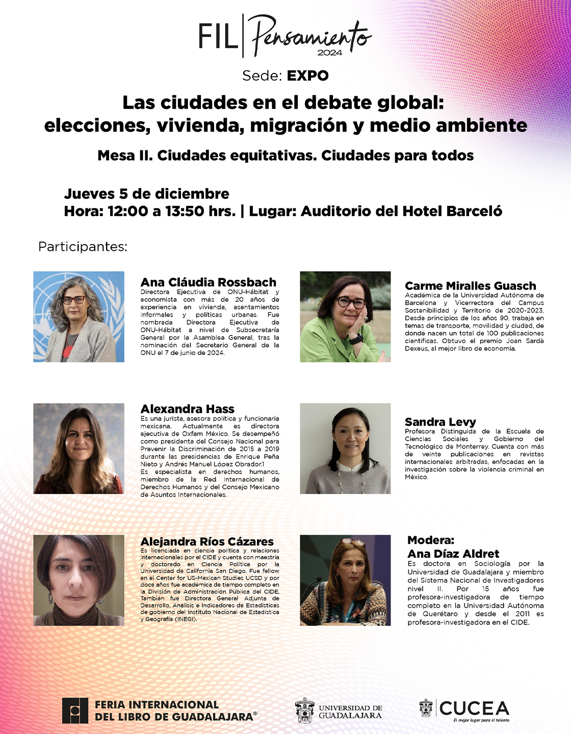  Cartel de la Mesa: Ciudades equitativas. Ciudades para todos