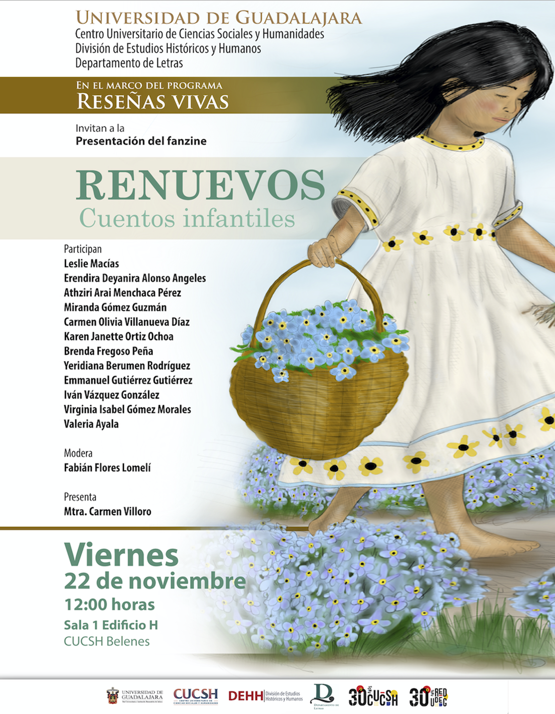 Cartel de la Presentación del fanzine: Renuevos, cuentos infantiles