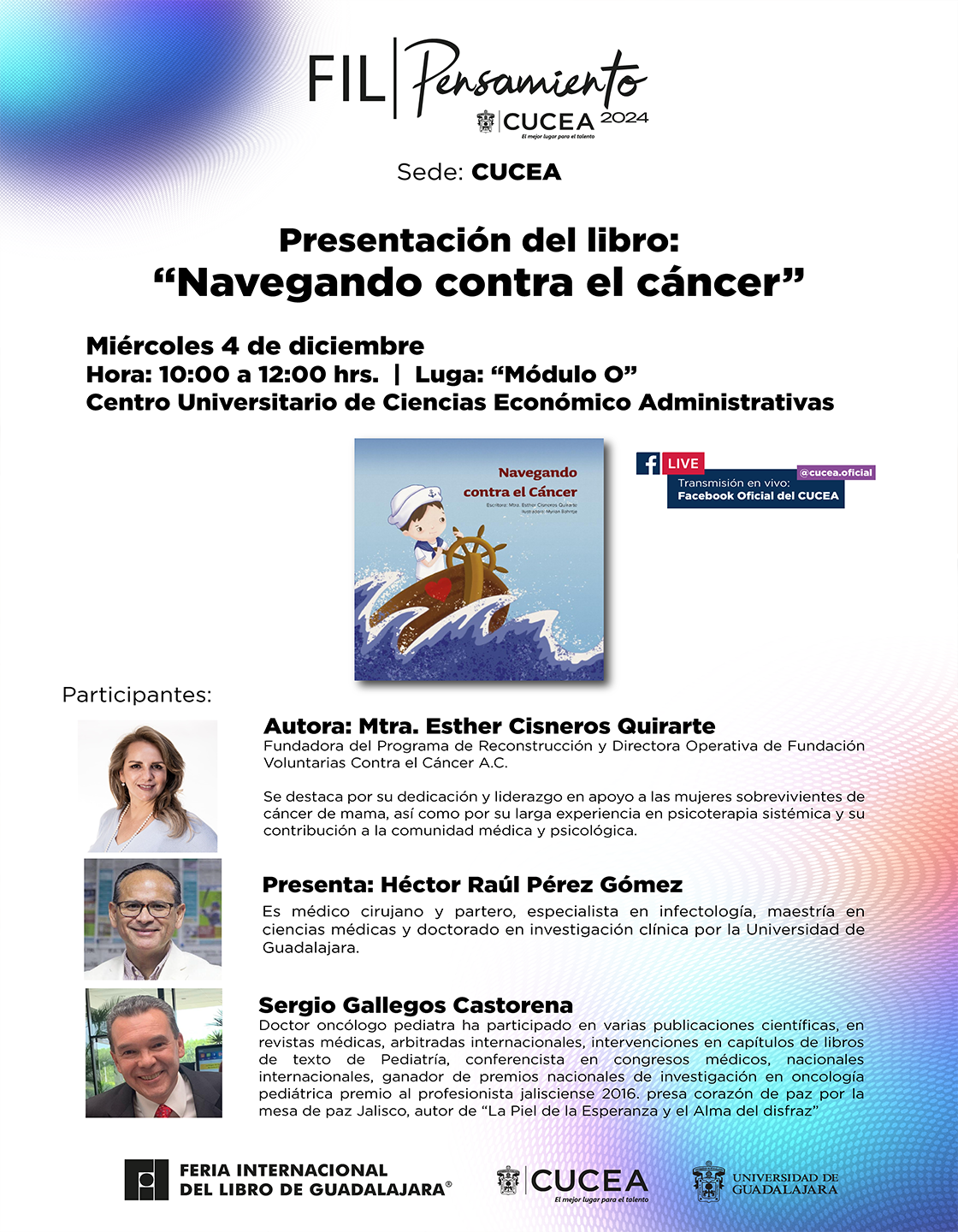 Cartel de la Presentación del libro: Navegando contra el cáncer