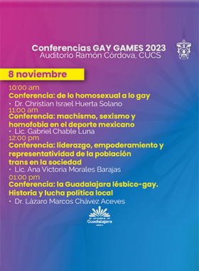 Cartel de la Conferencia GAY GAMES 2023