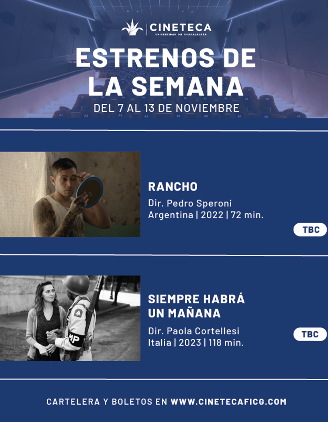 Cartel de los estrenos de la Cineteca FICG