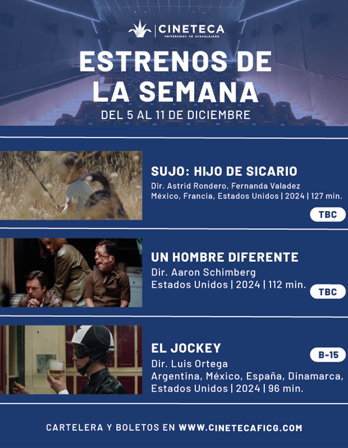 Cartel de los estrenos de la Cineteca FICG