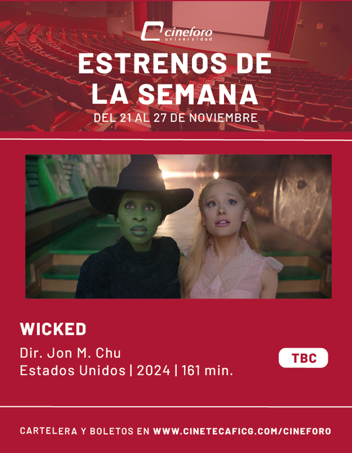 Cartel de los estrenos del Cineforo Universidad