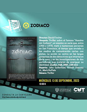 Ciclo de cine: "Casos forenses" en CUTonalá-Zodiaco